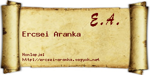 Ercsei Aranka névjegykártya